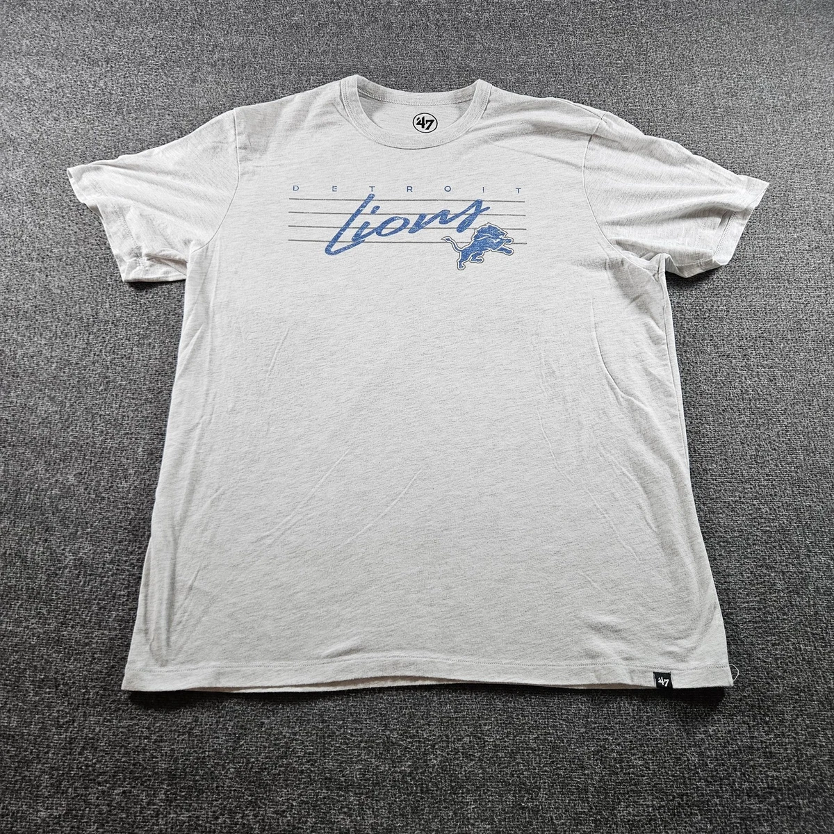 T-shirt Rétro Detroit Lions – 47 Brand – Gris – Taille L – Homme – Neuf