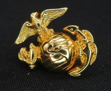 USMC U.S. Marines Gold Hat Lapel Screwback Pin Cap Device Right Facing Anchor 1"
