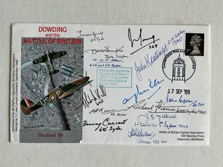 "Duxford 89" Postal Cover Signed 13 WW2 RAF Battle of Britain Veterans