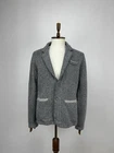 Holland Esquire Men’s Knit Cardigan Grey Wool Blend Blazer size XL