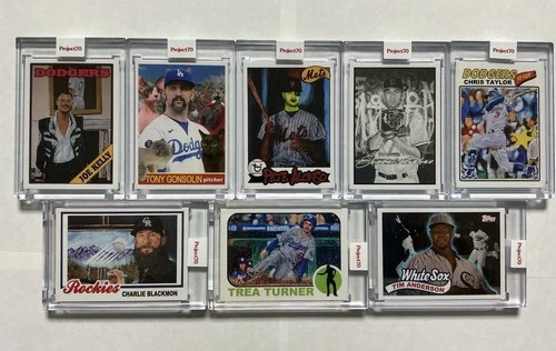 (8) Topps Project 70 - Jonas Never Joe Kelly Pete Alonso Gonsolin Bieber Turner