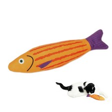 Pvppy sesaii Catnip Toys,Cat Kitten Chew Kicker Orange Striped Fish
