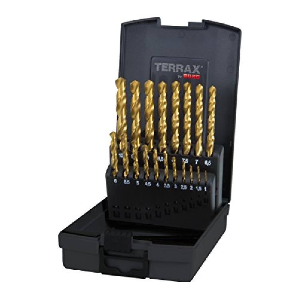 Terrax by Ruko Set di punte elicoidali din 338 tipo N HSS G Tin in cassetta di p