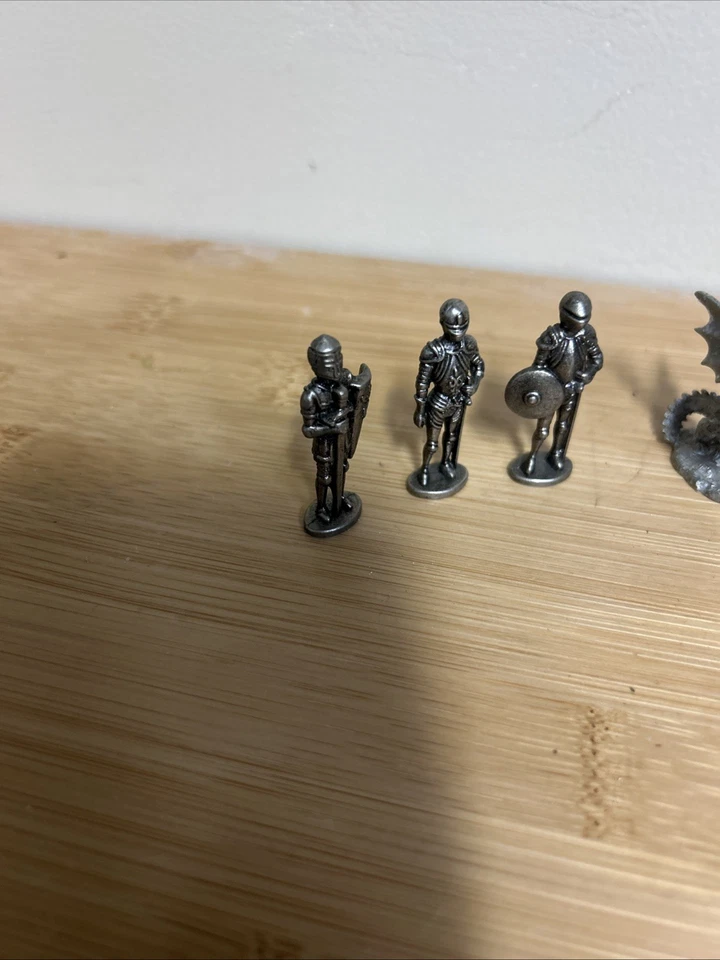 6 VTG Spoontiques Pewter Fantasy Figurine Lot – Dragons/Knights 84-89 With Box - image 2 of 4