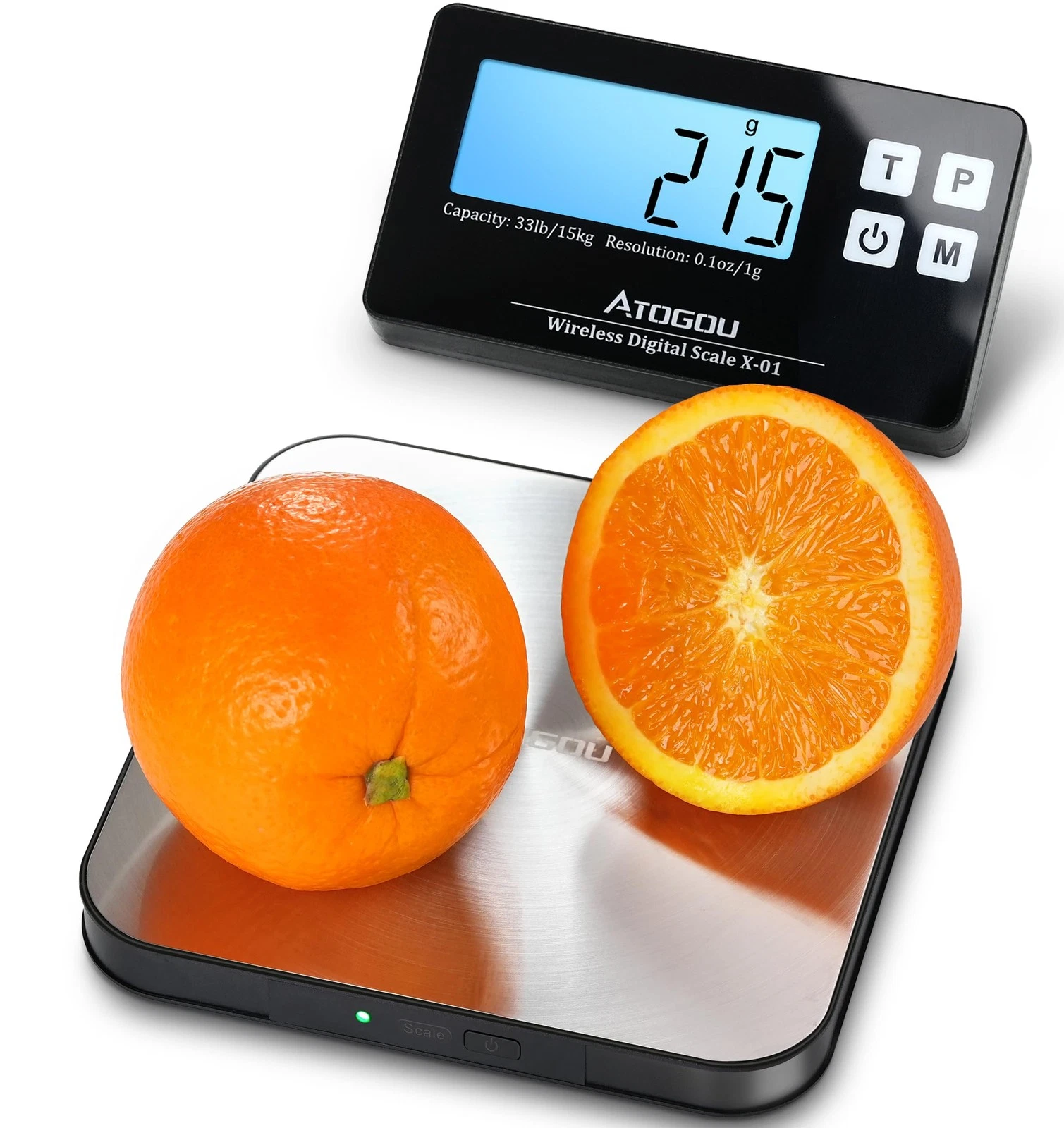 Aotgou Digital Kitchen Scale, 15kg Wireless Food Scale with Remote Display, 1g