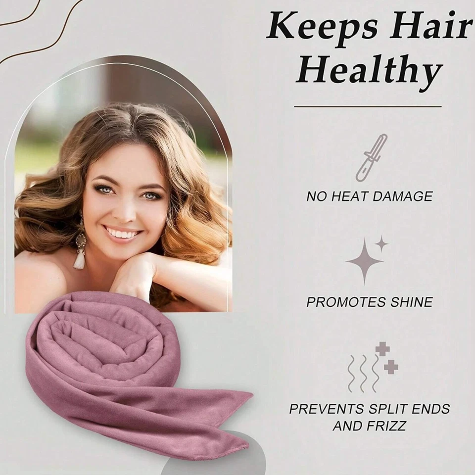 1 Stück Heatless Lockenstab Stirnband weiche Haarroller keine Hitze Locken Band Set UK - Bild 2 von 4