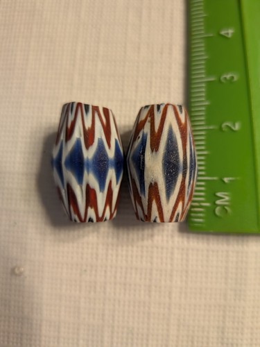 Venetian chevron (rosetta) faceted trade beads, likely older vintage or antique