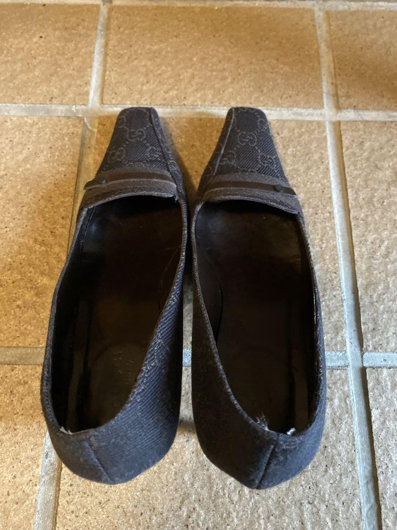 Gucci Pumps Heel Dark Brown With GG Pattern Size 37.5 US About7.5 For Women thumbnail 7