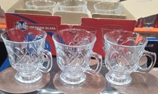 Set of 6  Small Glass Tea Mugs, Clear Turkish Tea/Coffee Cups