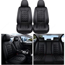Full Set For Nissan Rogue 2010-2023 Car 5-seat Cover Leather Cushion Pad Black