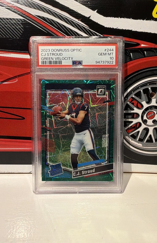 2023 Panini Donruss Optic-Rated Rookie C.J. Stroud #244 Green Velocity Prizm(RC)