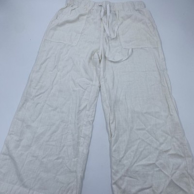 Thread & Supply Womens Medium White Every Day Look Wide Leg Pant Beach Bohemian