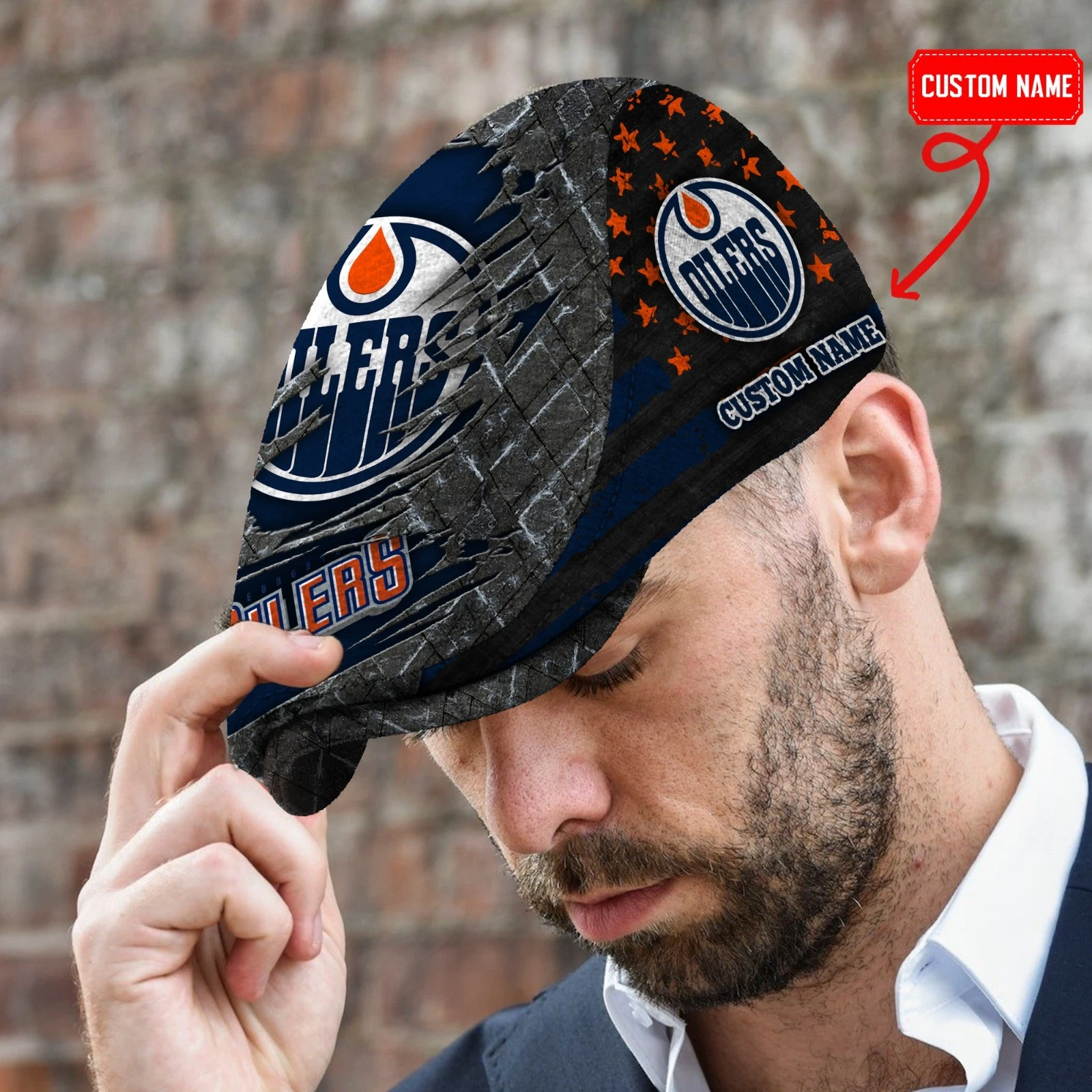 Edmonton Team Oilers Jeff Cap NHL Jeff Cap Golf Cap Newsboy Cap Flat Cap