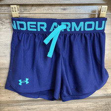 Under Armour Blue Turquoise Athletic Shorts Youth S Sporty Preppy Activewear