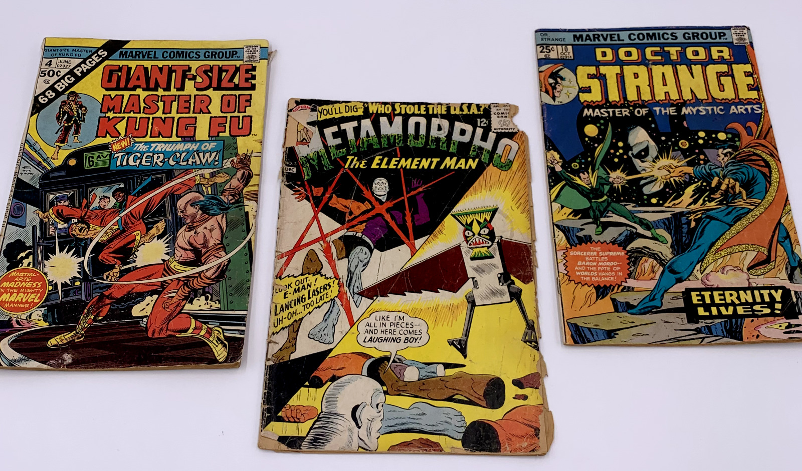 Lot (3) Metamorpho & Dr. Strange & Master of Kung-Fu  Comic Books Great Value