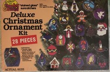Sealed Vintage Makit Bakit 28 Piece Stained Glass Christmas Ornament Kit 52528