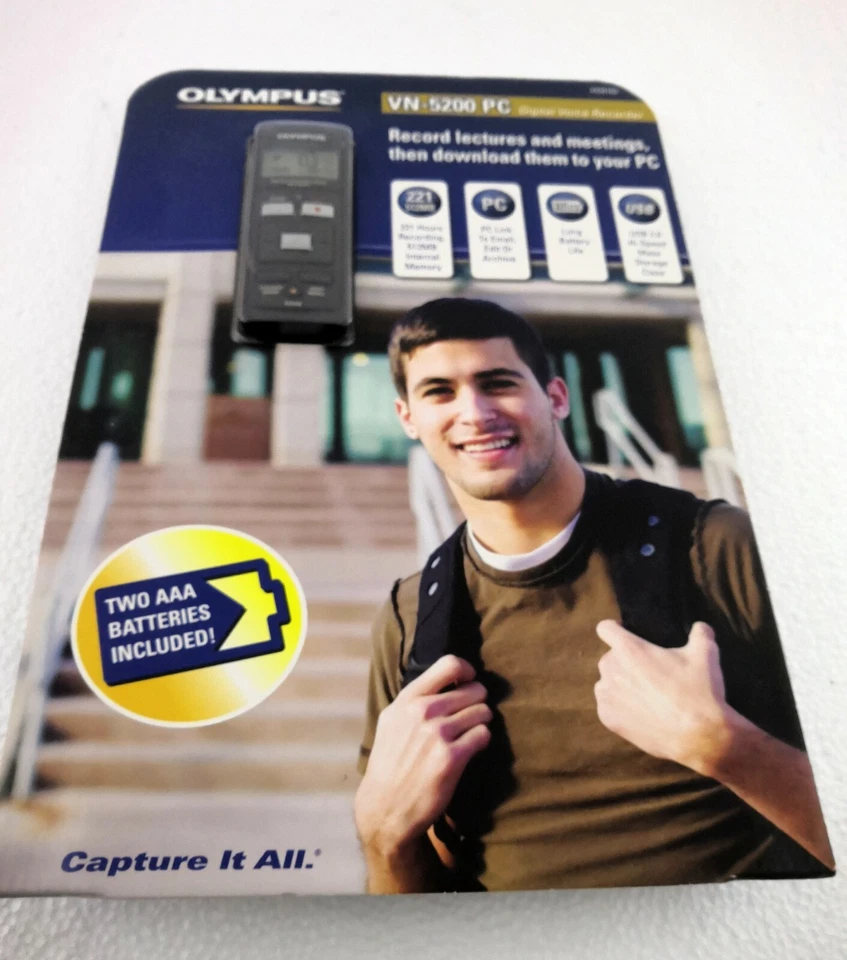 Olympus VN-5200PC Digital Voice Recorder Handheld Portable Player  - Image 2 of 4