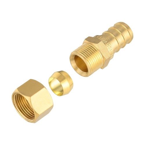 EFIELD 5 PCS 1/2" Crimp Pex 3/8"Straight Compression Transition Coupling Adapter - Picture 2 of 6