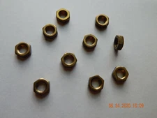 BRASS HEX JAM NUTS.  3/8-24.  SAE. 10 PCS. NEW