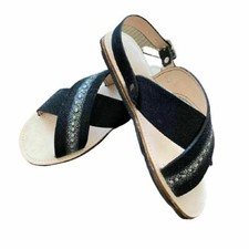 Sandalia cruzada de cuero genuino Stingray para hombre hecha en EE. UU., mantarraya Huarache