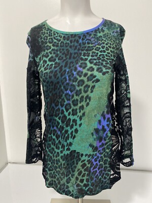 NWT Emilio Pucci Women's Multi Animal Print Round Neck 3/4 Sleeve Top Sz 42