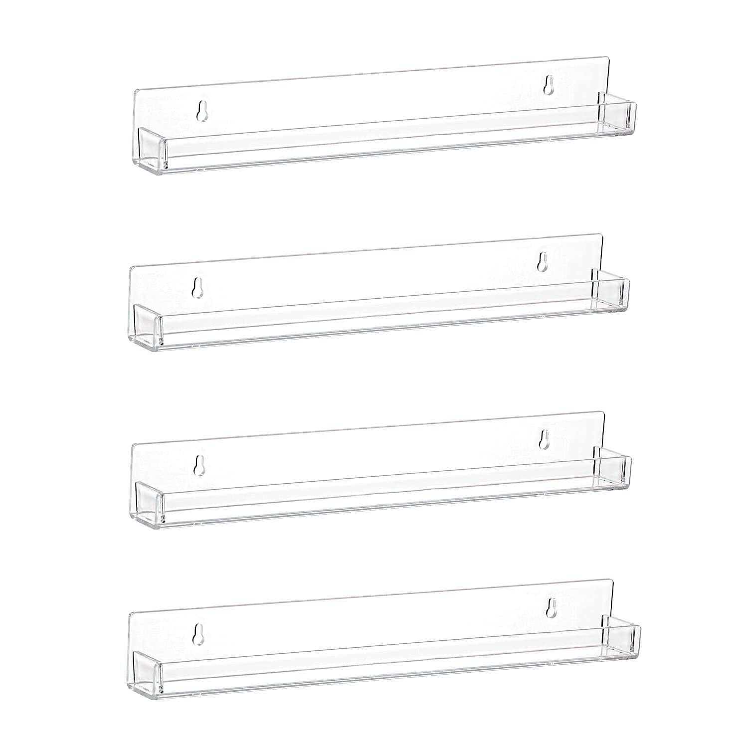 LikeU Nail Polish Rack Wall Mounted Shelf 4 Pack,Clear Acrylic Nail Polish Ho...