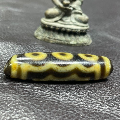 Amuleto Tibetano Nepalese Himalayano Antica Agata Vecchio Talismano Dzi 5 Occhi Perline - Foto 2 di 18