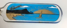 Hawaii Ocean Travel Boat Beach Mountains Sailboat Keychain Key Ring Chain Fob