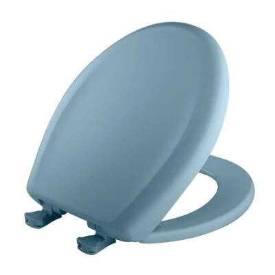 Slow Close Round Closed Front Toilet Seat Twilight Blue Easy Clean Never Loosens