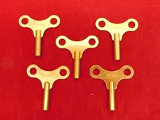 Set of 5 Clock Winding Keys 4.5 mm #9 NEW Savers Lot Solid Brass Number 9 Size