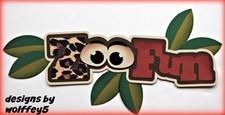 CRAFTECAFE ZOO TITLE paper piecing premade scrapbook page piece die cut WOLFFEY5