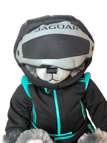Oso de peluche Jaguar Racing juguete suave juguete de peluche con casco y ropa promocional - Imagen 4 de 9