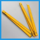 vintage yellow Wooden Portable Folding Yard Meter Stick Measure Measuring Tool