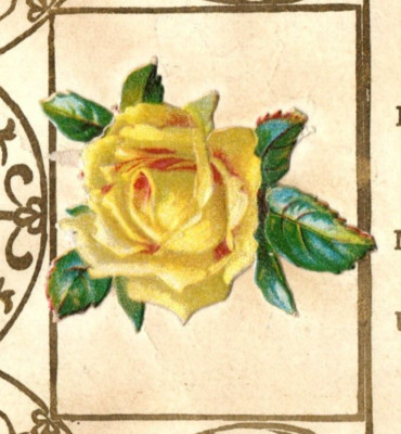 1890s-1900s Greeting Card Lovely Yellow Rose Poem #6P