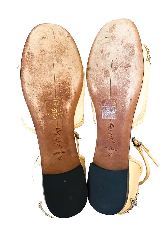 Lola Cruz Estrella Embellecida Correa de Tobillo Punta Redonda Ballet Planos Talla 40 Foto 4 de 4