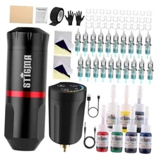 STIGMA Wireless Tattoo Gun Tattoo Kit Complete with Rotary Tattoo white