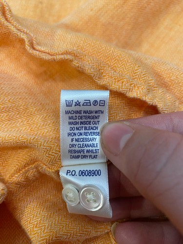 Margaritaville Shirt Mens 2XL Peach Linen Blend Lemon Key Island Reserve Beach - Picture 15 of 15