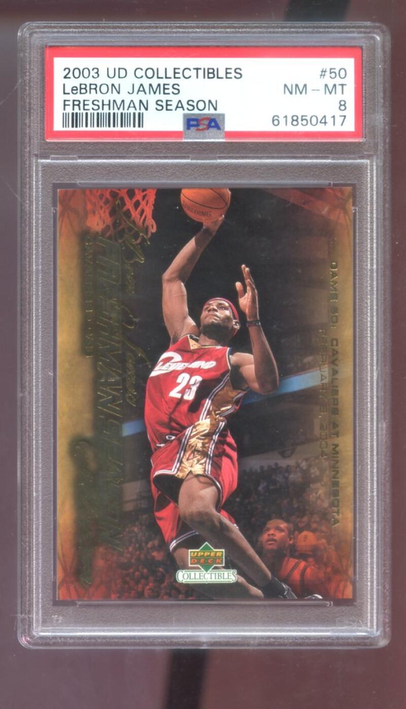 2003-04 UD Upper Deck #50 Lebron James Freshman Season ROOKIE PSA 8 Graded Card