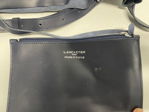 LANCASTER PARIS Black Leather Bucket Bag/Purse With Drawstring - Picture 3 of 7