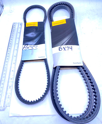 Continental ContiTech Lot of 2 Cogged V-Belt AX33 & BX74 New