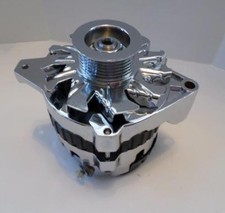 Gm Chrome 160 Amp Cs130 Alternator Serpentine Belt 1 Wire Chevy Sbc Bbc Es1006c