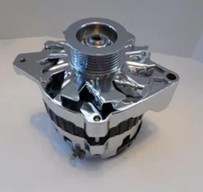 GM CHROME 160 AMP CS130 ALTERNATOR SERPENTINE BELT 1  WIRE CHEVY SBC BBC ES1006C