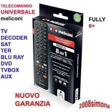 TELECOMANDO UNIVERSALE TV MELICONI FULLY 8+ VCR SAT DVD DIGITALE TERRESTRE SKY