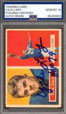 Yale Lary Gem Mint 10 PSA DNA Signed 1957 Topps Rookie Autograph