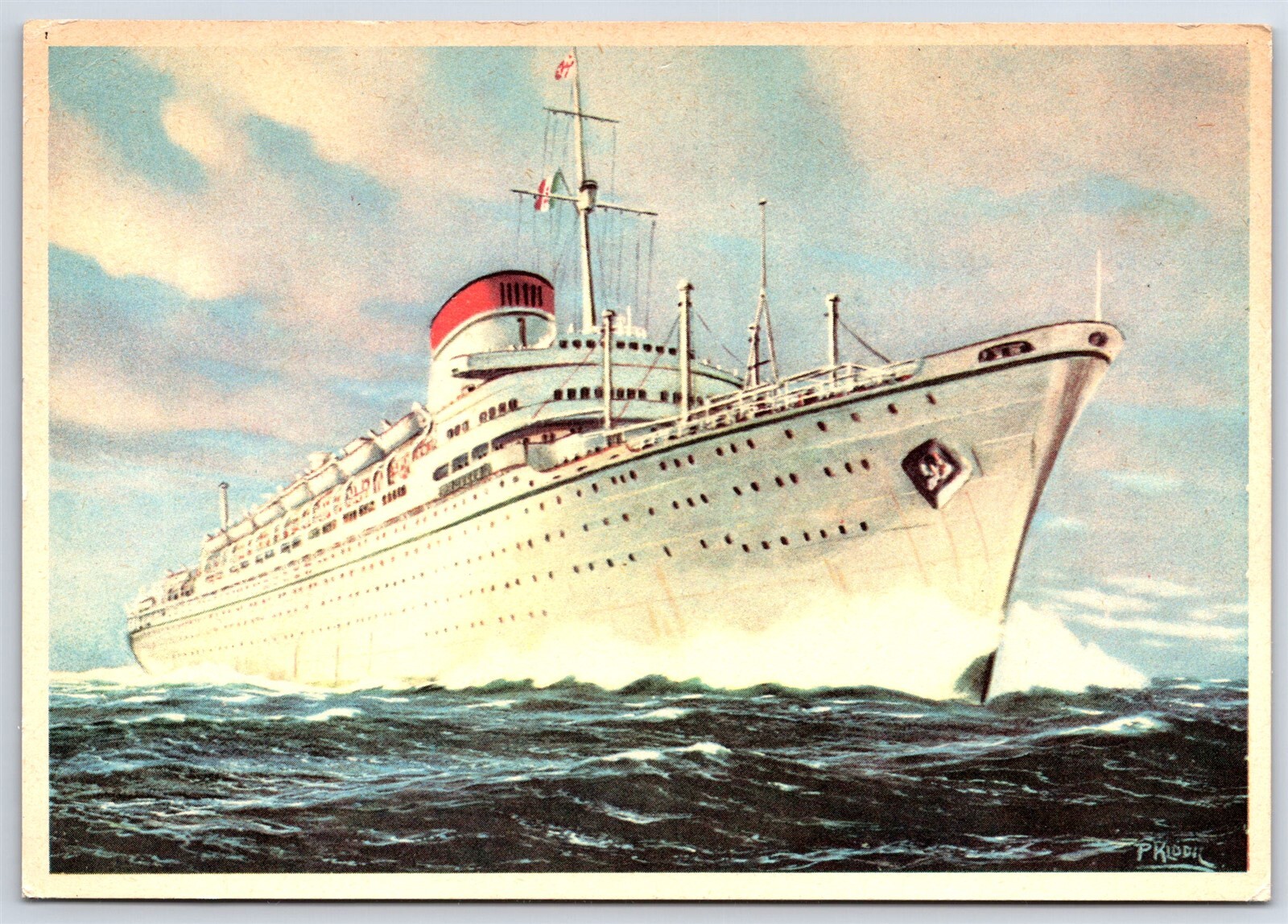 Postcard SS MN Avgvstvs Giulio Cesare Steamer Ship Italy Line V23