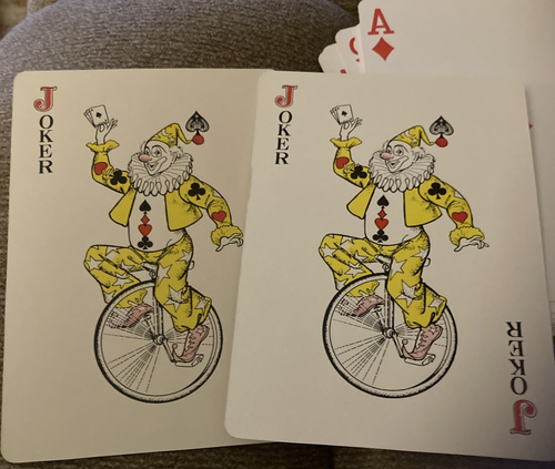 Vintage JUMBO SPIELKARTEN extra groß 5x7" Clown großes komplettes Deck mit Jokern - Bild 5 von 5