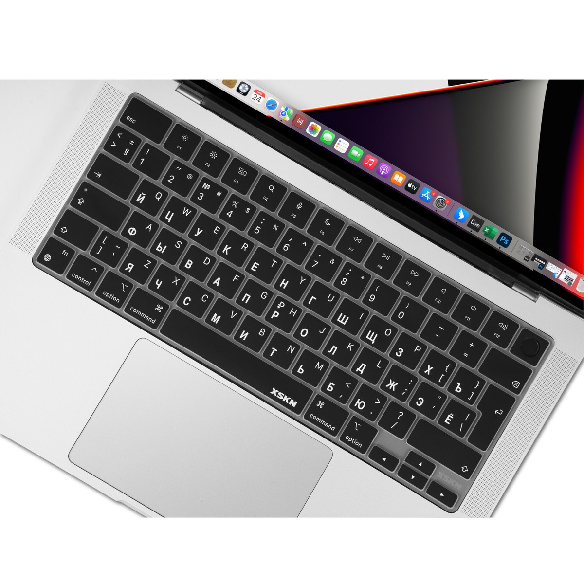 Vladislav Kubarev快速MacBook Pro 14㌅ XSKN Russian Silicone Keyboard Cover for 2026-2022 Macbook Air