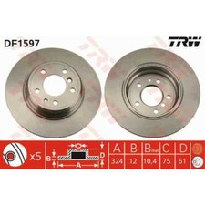 TRW 2x Bremsscheibe hinten 324 Voll für BMW 7er E38 8er E31 DF1597