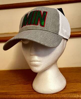 NHL MINNESOTA WILD LADIES SEQUIN GRAY SNAPBACK MESH TRUCKERS  display picture 3