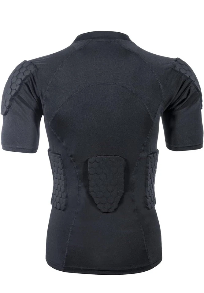 Men T-Shirt Padded Compression for Adult Football Rib Chest Protector Shirt - Image 3 of 4